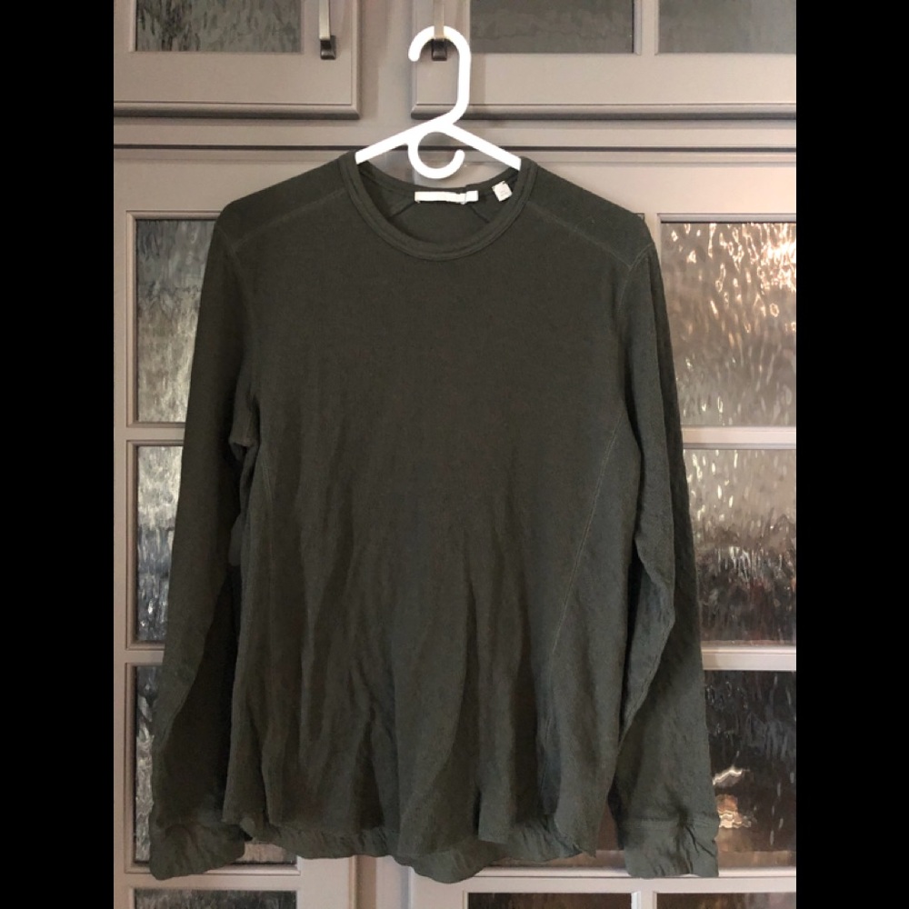 Men’s Vince Double Knit Slim Fit Long Sleeve Shirt